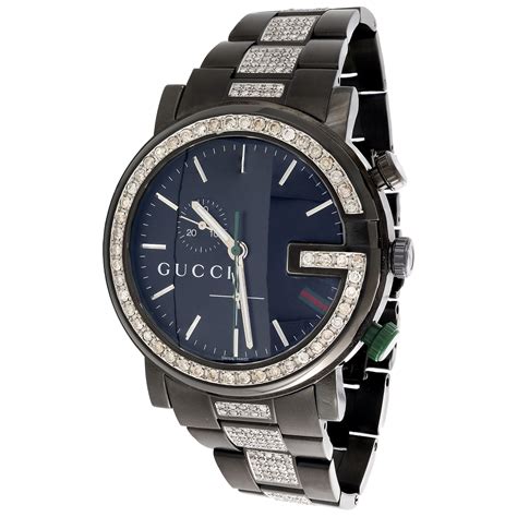 gold gucci watch for men ebay|men's black diamond Gucci watch.